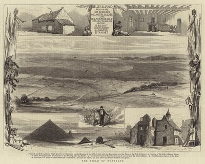 The Field of Waterloo (engraving) by English School