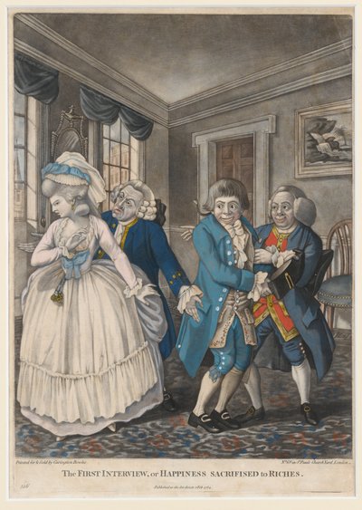 The First Interview, or Happiness Sacrificed to Riches, 1784 by English School