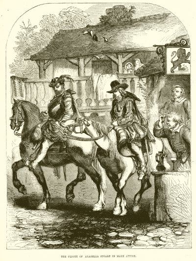 The Flight of Arabella Stuart in Male Attire by English School