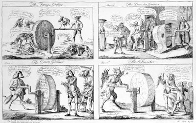 The Foreign Grinder, The Domestic Grinder, The Court Grinder, The Finisher, 1757 by English School