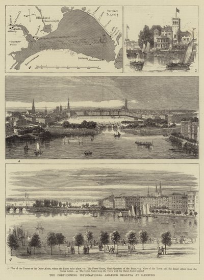 The Forthcoming International Amateur Regatta at Hamburg (engraving) by English School