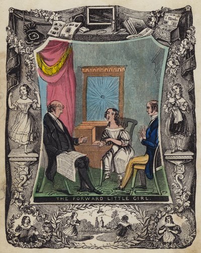 The Forward Little Girl (coloured engraving) by English School