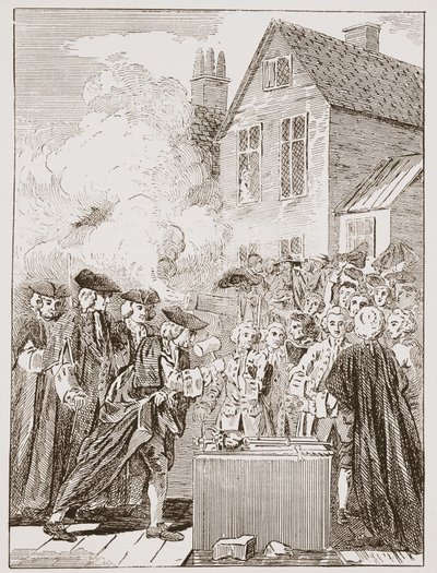 The Foundation Stone of Blackfriars Bridge, 1760 by English School