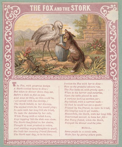The Fox And The Stork by English School