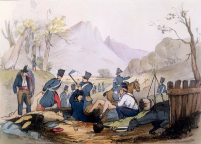The French Foreign Legion Burying the Dead after Battle by English School