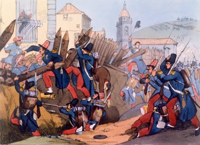 The French Legion storming a Carlist Entrenchment, 1837 by English School