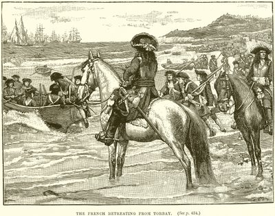 The French Retreating from Torbay by English School