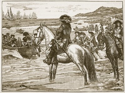 The French retreating from Torbay, illustration from Cassell