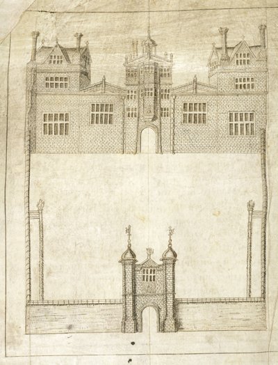The Front of Wilton House (detail) by English School