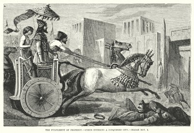 The Fulfilment of Prophecy, Cyrus Entering a Conquered City, Isaiah XLV by English School