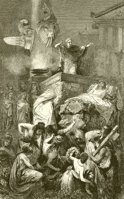 The Funeral Oration over a Roman Hero by English School