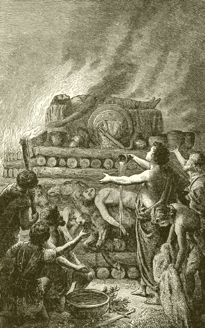 The Funeral Pile of Patroclus by English School