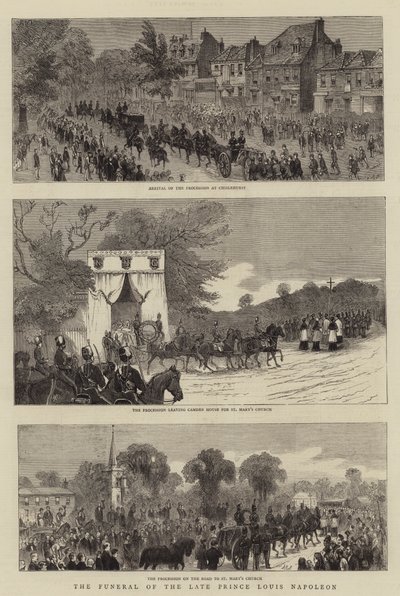 The Funeral of the Late Prince Louis Napoleon by English School