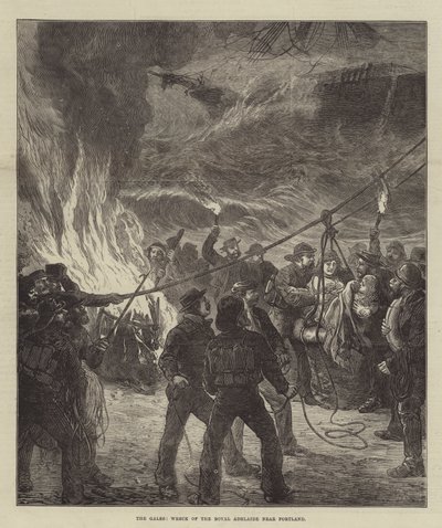 The Gales, Wreck of the Royal Adelaide near Portland by English School