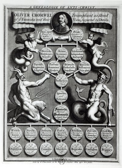 The Genealogy of the Anti-Christ Oliver Cromwell (1599-1658) by English School