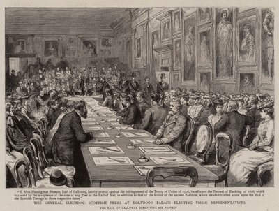 The General Election, Scottish Peers at Holyrood Palace Electing Their Representatives by English School