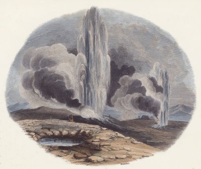 The Geysers, or Boiling Springs of Iceland by English School