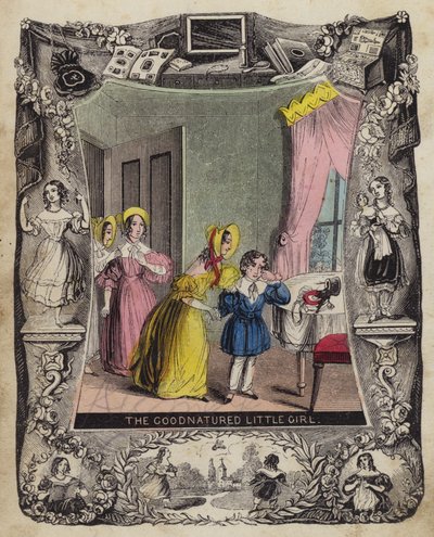 The Goodnatured Little Girl (coloured engraving) by English School