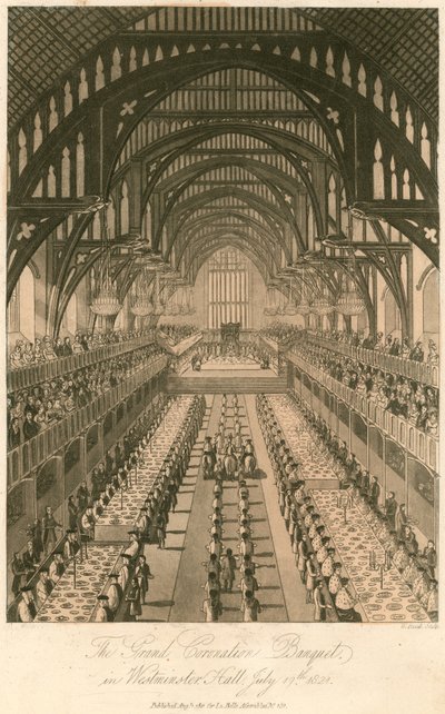 The Grand Coronation Banquet of King George IV at Westminster Hall, 17 July 1821 by English School