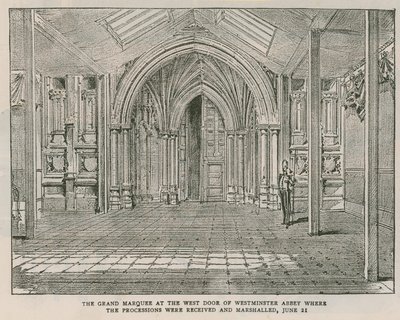 The Grand Marquee at the West Door of Westminster Abbey by English School
