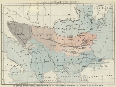 The Graphic Map of Bulgaria, Eastern Roumelia, the Turkish Empire in Europe by English School