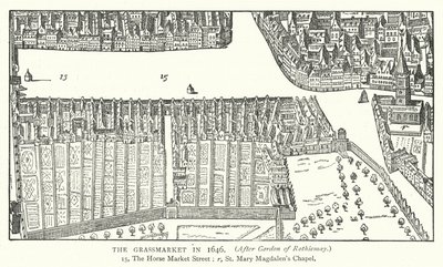 The Grassmarket in 1646 by English School