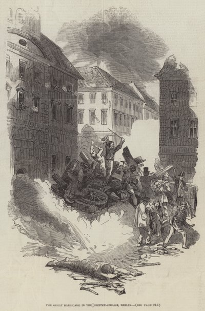 The Great Barricade in the Breiten-Strasse, Berlin by English School