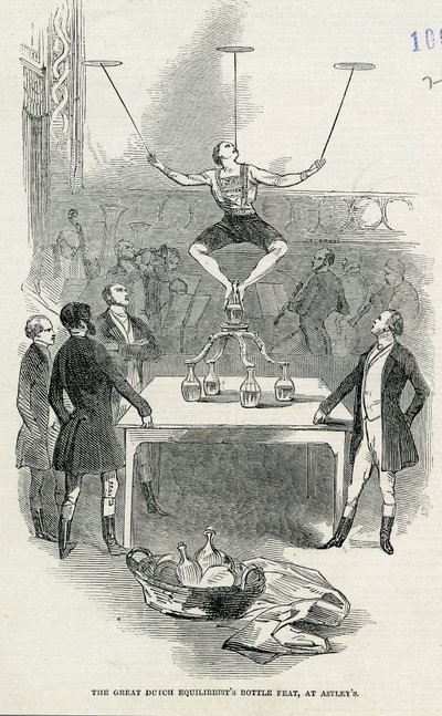 The Great Dutch Equilibrists Bottle Feat at Astleys, from the Illustrated London News, 1846 by English School