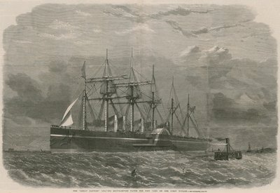 The Great Eastern Leaving Southampton Water for New York on Her First Voyage by English School