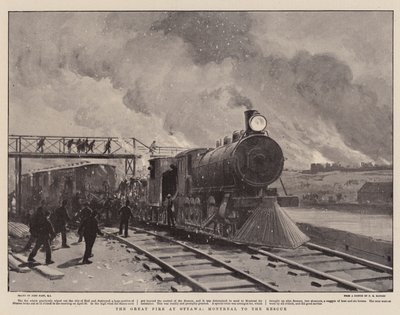 The Great Fire at Ottawa, Montreal to the Rescue by English School