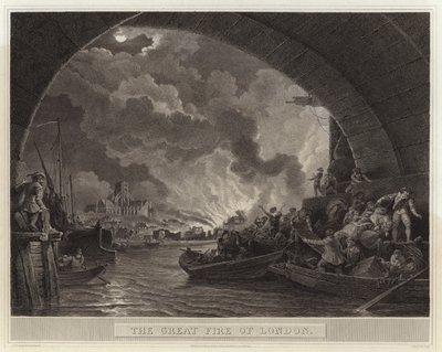 The Great Fire of London by English School