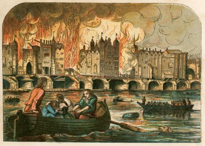 The Great Fire of London, 1666 by English School