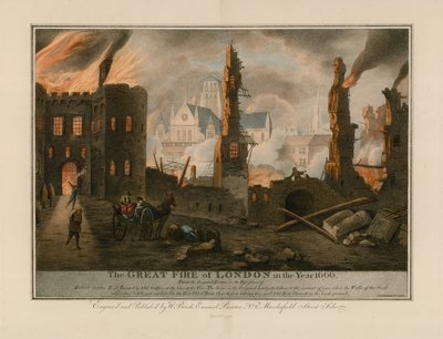 The Great Fire of London in 1666 by English School