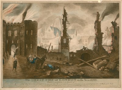 The Great Fire of London in the year 1666 by English School
