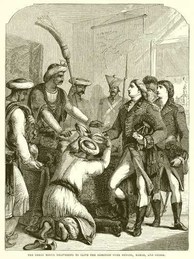 The Great Mogul Delivering to Clive the Dominion over Bengal, Bahar, and Orissa by English School