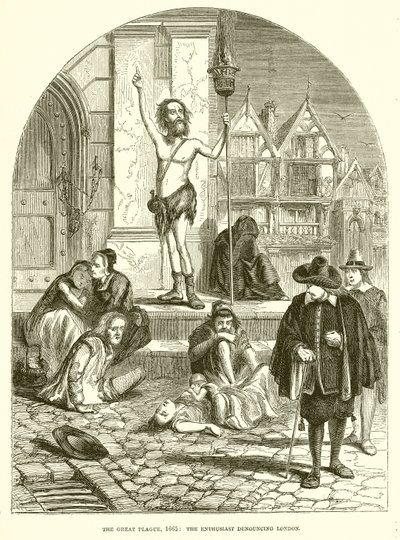 The Great Plague, 1665: The Enthusiast Denouncing London by English School
