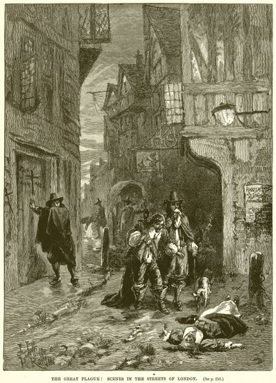 The Great Plague: Scenes in the Streets of London by English School