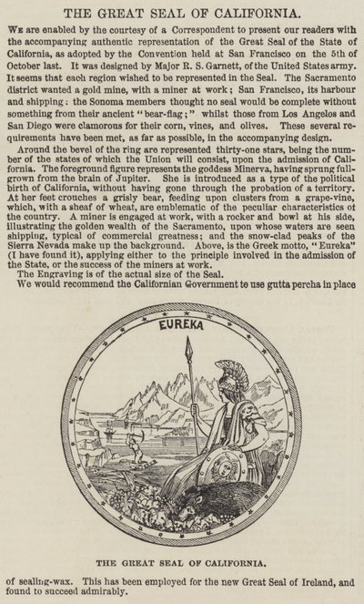 The Great Seal of California by English School