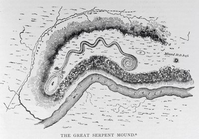 The Great Serpent Mound, near Locust Grove, Ohio, 2nd century BC, from 