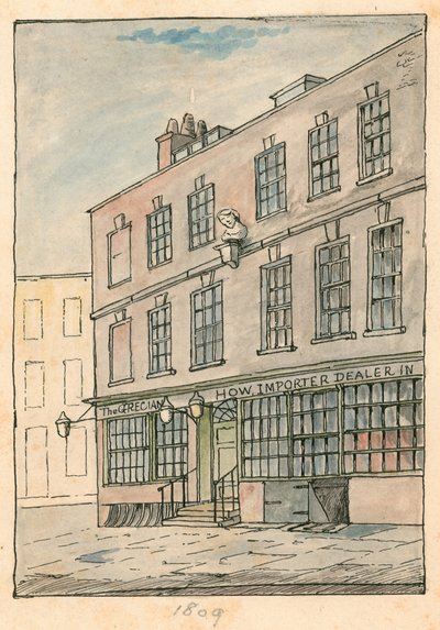 The Grecian Coffee House, Devereux Court, Strand, Featuring a Bust of Ben Johnson by English School