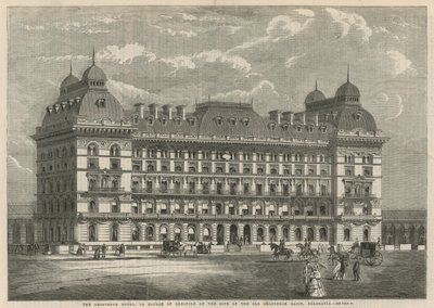The Grosvenor Hotel, in Course of Erection on the Site of the Old Grosvenor Basin, Belgravia by English School