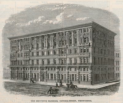 The Grosvenor Mansions, Victoria Street, Westminster, London by English School