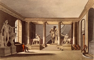The Hall at the Royal Academy, Somerset House, illustration from Ackermann