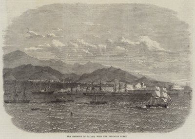 The Harbour of Callao, with the Peruvian Fleet by English School