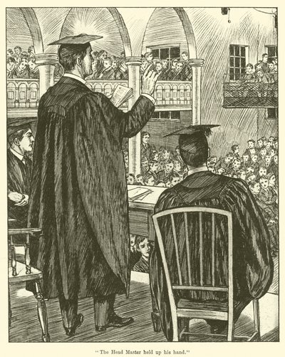 The Head Master Held Up His Hand by English School