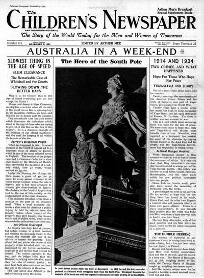 The Hero of the South Pole, Front Page of 