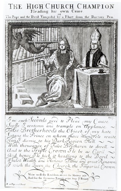 The High Church Champion, Pleading his own Cause, 1709 by English School