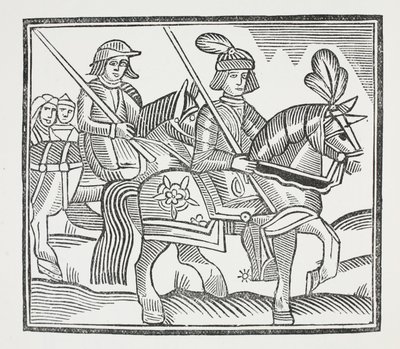 The History of the Life and Death of that Noble Knight Sir Bevis of Southampton, illustration from Chap-books of the Eighteenth Century by John Ashton, pub. 1882 by English School