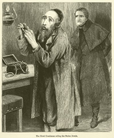 The Hotel Coachman Selling the Stolen Jewels by English School