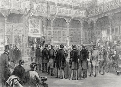 The House of Commons: Swearing-In of the Members in 1857 by English School